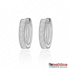 Brass Micro Inlaid Zircon Channel Earrings (CER0032-B)